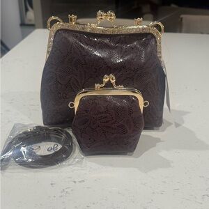 Laurie’s Collection Leather Women's Clutch Set in Brown